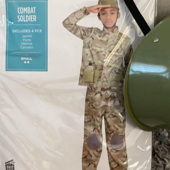 BRAND NEW kid boy girl combat soldier army halloween costume size S 4-6 - Picture 5 of 7